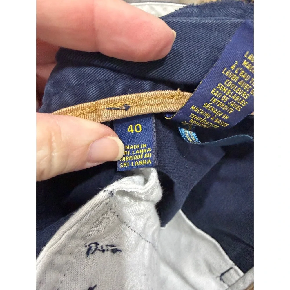 poli ralph lauren navy chino cargo‎ shorts 40